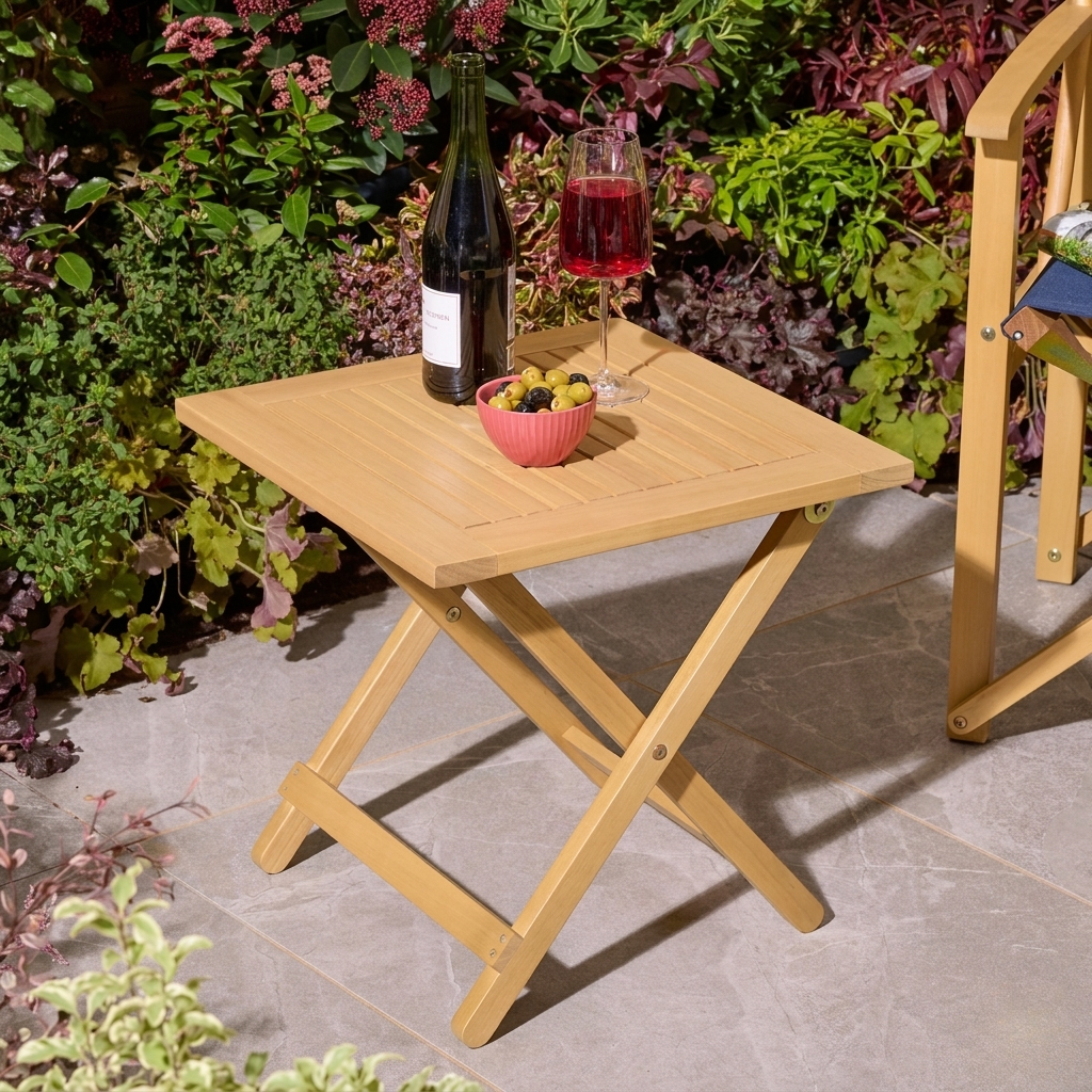 Rowlinson Ascot Folding Side Table | Hardwood Garden Table