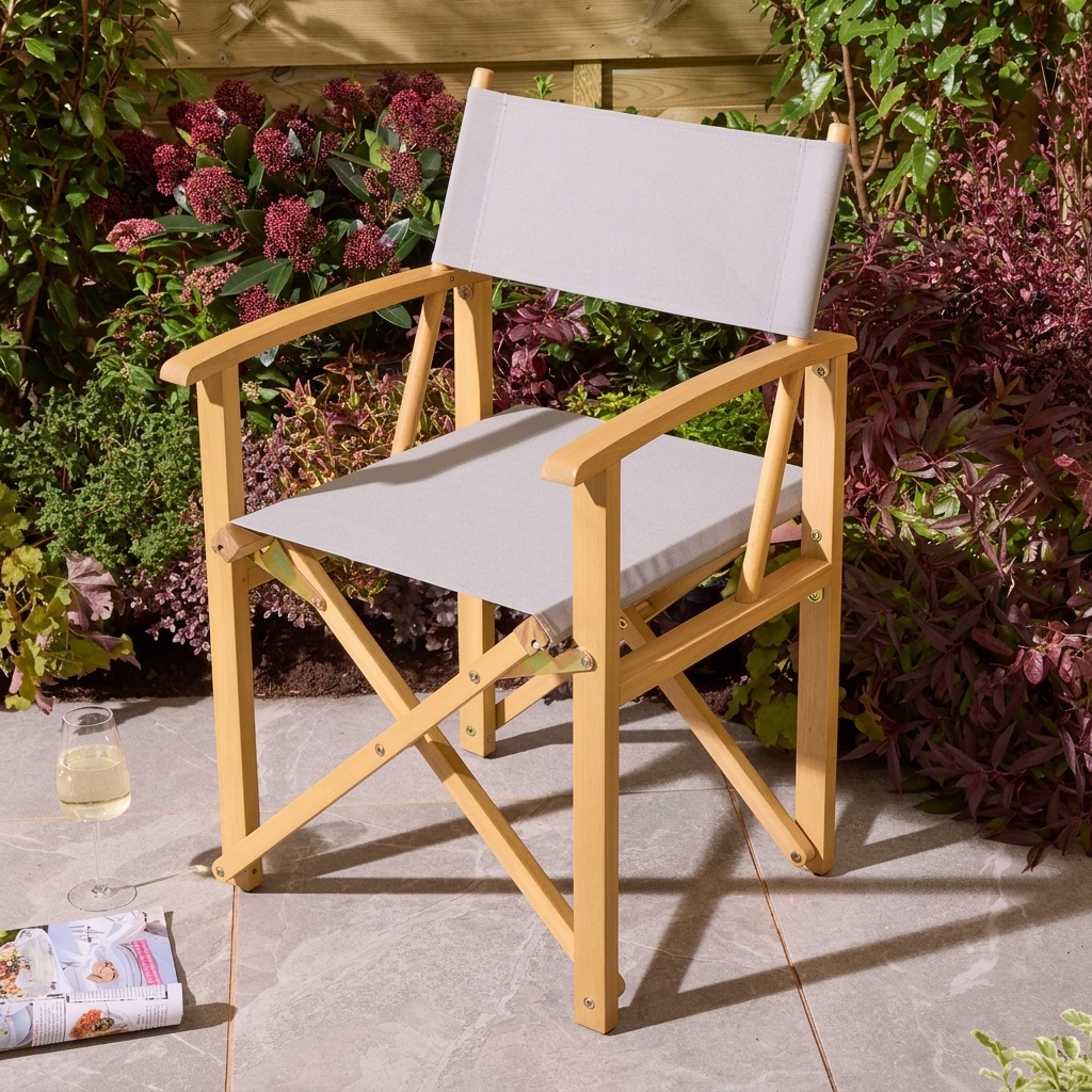 Rowlinson Ascot Folding Director's Chair | Slate Grey Garden Chair